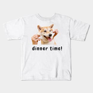 Dinner time - funny dog pun meme Kids T-Shirt